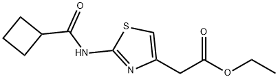 ethyl 2-[2-(cyclobutanecarbonylamino)-1,3-thiazol-4-yl]acetate Struktur