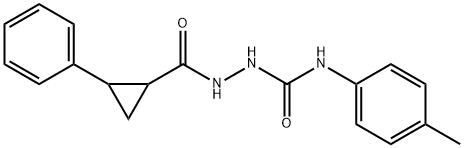 1-(4-methylphenyl)-3-[(2-phenylcyclopropanecarbonyl)amino]urea Struktur