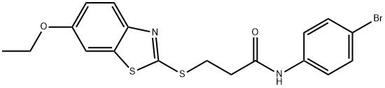 N-(4-bromophenyl)-3-[(6-ethoxy-1,3-benzothiazol-2-yl)sulfanyl]propanamide Struktur