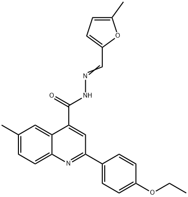 2-(4-ethoxyphenyl)-6-methyl-N-[(E)-(5-methylfuran-2-yl)methylideneamino]quinoline-4-carboxamide Struktur