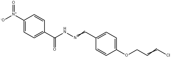 N-[(E)-[4-[(E)-3-chloroprop-2-enoxy]phenyl]methylideneamino]-4-nitrobenzamide Struktur