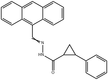 N-[(E)-anthracen-9-ylmethylideneamino]-2-phenylcyclopropane-1-carboxamide Struktur