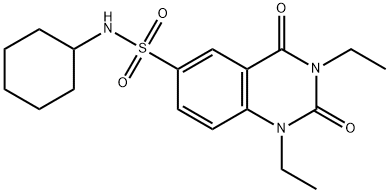 N-cyclohexyl-1,3-diethyl-2,4-dioxoquinazoline-6-sulfonamide Struktur