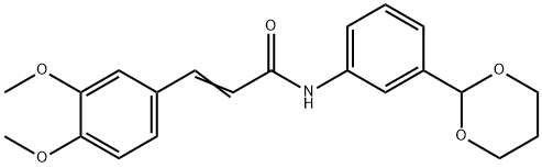 (E)-3-(3,4-dimethoxyphenyl)-N-[3-(1,3-dioxan-2-yl)phenyl]prop-2-enamide Struktur