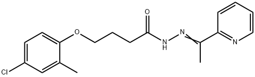 4-(4-chloro-2-methylphenoxy)-N-[(E)-1-pyridin-2-ylethylideneamino]butanamide Struktur