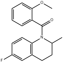 (6-fluoro-2-methyl-3,4-dihydro-2H-quinolin-1-yl)-(2-methoxyphenyl)methanone Struktur