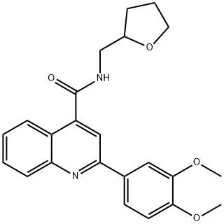 2-(3,4-dimethoxyphenyl)-N-(oxolan-2-ylmethyl)quinoline-4-carboxamide Struktur