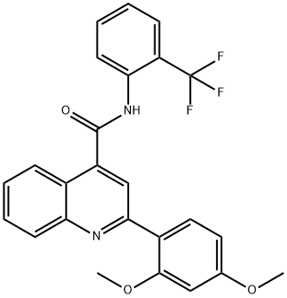 2-(2,4-dimethoxyphenyl)-N-[2-(trifluoromethyl)phenyl]quinoline-4-carboxamide Struktur