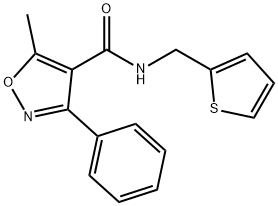 5-methyl-3-phenyl-N-(thiophen-2-ylmethyl)-1,2-oxazole-4-carboxamide Struktur