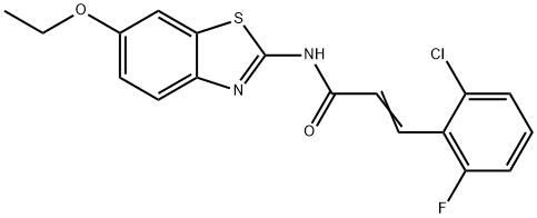 (E)-3-(2-chloro-6-fluorophenyl)-N-(6-ethoxy-1,3-benzothiazol-2-yl)prop-2-enamide Struktur