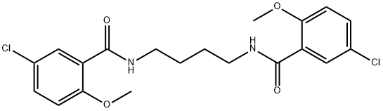 5-chloro-N-[4-[(5-chloro-2-methoxybenzoyl)amino]butyl]-2-methoxybenzamide Struktur