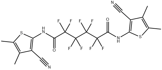 N,N'-bis(3-cyano-4,5-dimethylthiophen-2-yl)-2,2,3,3,4,4,5,5-octafluorohexanediamide Struktur