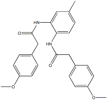 2-(4-methoxyphenyl)-N-[2-[[2-(4-methoxyphenyl)acetyl]amino]-4-methylphenyl]acetamide Struktur