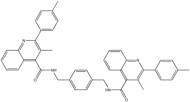 3-methyl-N-[[4-[[[3-methyl-2-(4-methylphenyl)quinoline-4-carbonyl]amino]methyl]phenyl]methyl]-2-(4-methylphenyl)quinoline-4-carboxamide Struktur