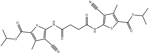 propan-2-yl 4-cyano-5-[[4-[(3-cyano-4-methyl-5-propan-2-yloxycarbonylthiophen-2-yl)amino]-4-oxobutanoyl]amino]-3-methylthiophene-2-carboxylate Struktur