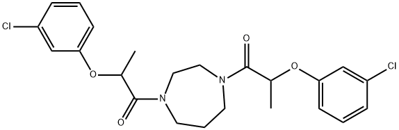 2-(3-chlorophenoxy)-1-[4-[2-(3-chlorophenoxy)propanoyl]-1,4-diazepan-1-yl]propan-1-one Struktur