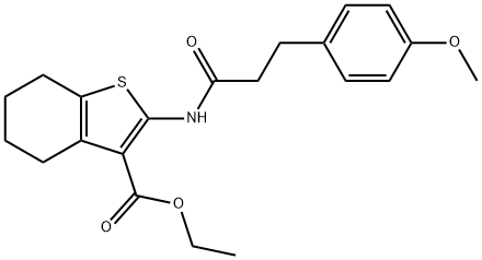 ethyl 2-[3-(4-methoxyphenyl)propanoylamino]-4,5,6,7-tetrahydro-1-benzothiophene-3-carboxylate Struktur