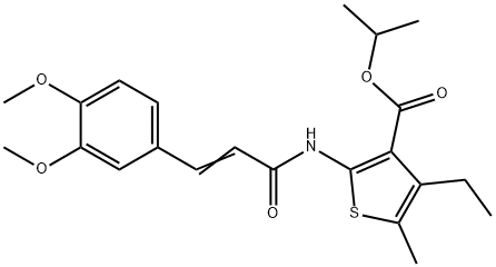 propan-2-yl 2-[[(E)-3-(3,4-dimethoxyphenyl)prop-2-enoyl]amino]-4-ethyl-5-methylthiophene-3-carboxylate Struktur