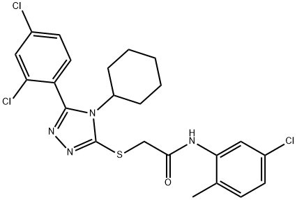 N-(5-chloro-2-methylphenyl)-2-[[4-cyclohexyl-5-(2,4-dichlorophenyl)-1,2,4-triazol-3-yl]sulfanyl]acetamide Struktur