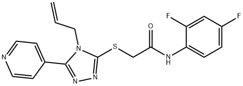 N-(2,4-difluorophenyl)-2-[(4-prop-2-enyl-5-pyridin-4-yl-1,2,4-triazol-3-yl)sulfanyl]acetamide Struktur