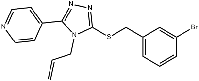 4-[5-[(3-bromophenyl)methylsulfanyl]-4-prop-2-enyl-1,2,4-triazol-3-yl]pyridine Struktur