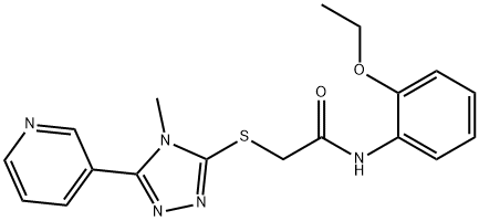 N-(2-ethoxyphenyl)-2-[(4-methyl-5-pyridin-3-yl-1,2,4-triazol-3-yl)sulfanyl]acetamide Struktur