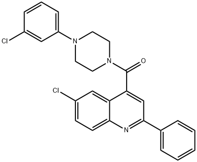 [4-(3-chlorophenyl)piperazin-1-yl]-(6-chloro-2-phenylquinolin-4-yl)methanone Structure