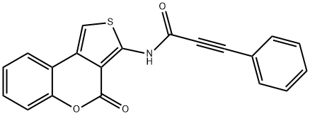 N-(4-oxothieno[3,4-c]chromen-3-yl)-3-phenylprop-2-ynamide Struktur