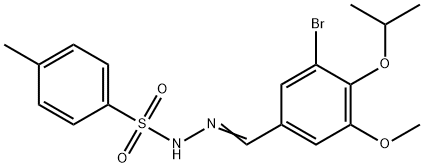 N-[(E)-(3-bromo-5-methoxy-4-propan-2-yloxyphenyl)methylideneamino]-4-methylbenzenesulfonamide Struktur