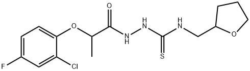 1-[2-(2-chloro-4-fluorophenoxy)propanoylamino]-3-(oxolan-2-ylmethyl)thiourea Struktur