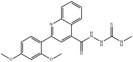 1-[[2-(2,4-dimethoxyphenyl)quinoline-4-carbonyl]amino]-3-methylthiourea Struktur