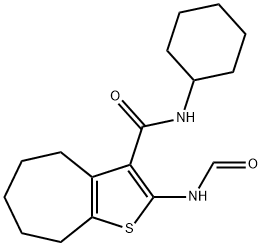 N-cyclohexyl-2-formamido-5,6,7,8-tetrahydro-4H-cyclohepta[b]thiophene-3-carboxamide Struktur