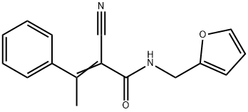 (E)-2-cyano-N-(furan-2-ylmethyl)-3-phenylbut-2-enamide Struktur