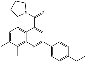 [2-(4-ethylphenyl)-7,8-dimethylquinolin-4-yl]-pyrrolidin-1-ylmethanone Struktur