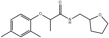 2-(2,4-dimethylphenoxy)-N-(oxolan-2-ylmethyl)propanamide Struktur