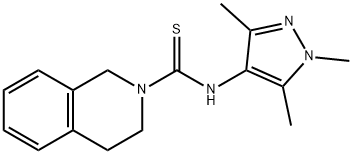 N-(1,3,5-trimethylpyrazol-4-yl)-3,4-dihydro-1H-isoquinoline-2-carbothioamide Struktur