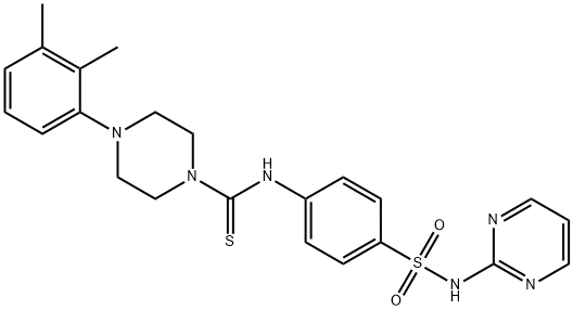 4-(2,3-dimethylphenyl)-N-[4-(pyrimidin-2-ylsulfamoyl)phenyl]piperazine-1-carbothioamide Struktur