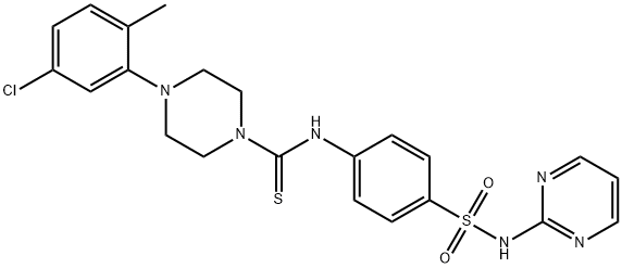 4-(5-chloro-2-methylphenyl)-N-[4-(pyrimidin-2-ylsulfamoyl)phenyl]piperazine-1-carbothioamide Struktur