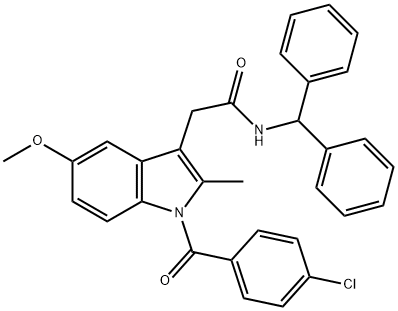 N-benzhydryl-2-[1-(4-chlorobenzoyl)-5-methoxy-2-methylindol-3-yl]acetamide Struktur