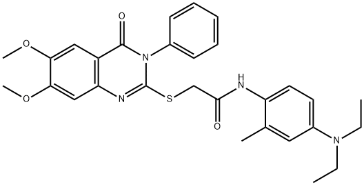 N-[4-(diethylamino)-2-methylphenyl]-2-(6,7-dimethoxy-4-oxo-3-phenylquinazolin-2-yl)sulfanylacetamide Struktur