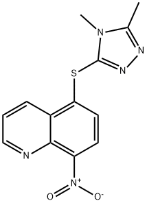 5-[(4,5-dimethyl-1,2,4-triazol-3-yl)sulfanyl]-8-nitroquinoline Struktur