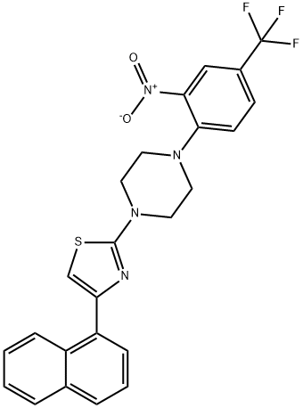 4-naphthalen-1-yl-2-[4-[2-nitro-4-(trifluoromethyl)phenyl]piperazin-1-yl]-1,3-thiazole Struktur