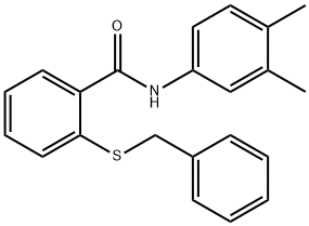 2-benzylsulfanyl-N-(3,4-dimethylphenyl)benzamide Struktur