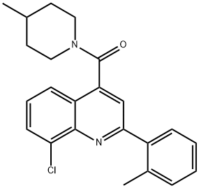 [8-chloro-2-(2-methylphenyl)quinolin-4-yl]-(4-methylpiperidin-1-yl)methanone Struktur