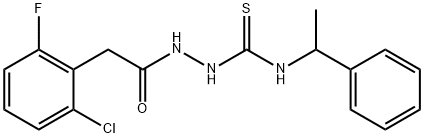 1-[[2-(2-chloro-6-fluorophenyl)acetyl]amino]-3-(1-phenylethyl)thiourea Struktur