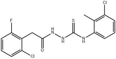 1-[[2-(2-chloro-6-fluorophenyl)acetyl]amino]-3-(3-chloro-2-methylphenyl)thiourea Struktur