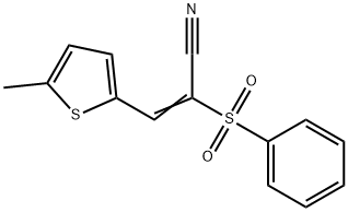 (E)-2-(benzenesulfonyl)-3-(5-methylthiophen-2-yl)prop-2-enenitrile Struktur