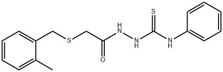 1-[[2-[(2-methylphenyl)methylsulfanyl]acetyl]amino]-3-phenylthiourea Struktur