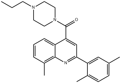 [2-(2,5-dimethylphenyl)-8-methylquinolin-4-yl]-(4-propylpiperazin-1-yl)methanone Struktur