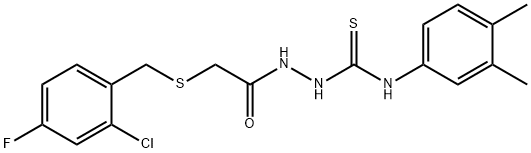 1-[[2-[(2-chloro-4-fluorophenyl)methylsulfanyl]acetyl]amino]-3-(3,4-dimethylphenyl)thiourea Struktur